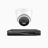 H500P - Zestaw do Monitoringu PoE 1 Kamery 3K z 4-Kanałowy Rejestratorem NVR, Noktowizja Pelny Kolor & EXIR, rozdzielczość 3072*1728, przysłona f/1.6 (0.005 Lux), detekcja ludzi i pojazdów, wbudowany mikrofon, IP67